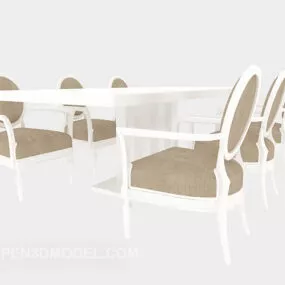 Home Solid Wood Dining Table Chair 3d model