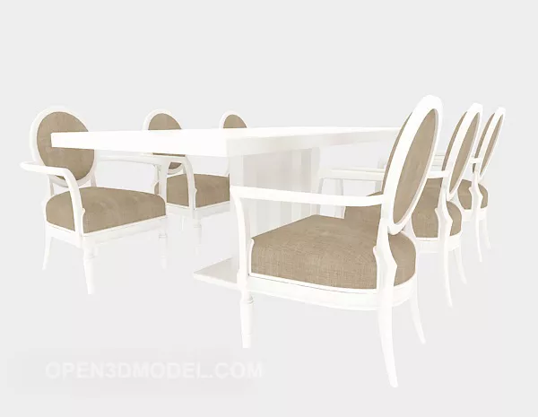 Home Solid Wood Dining Table Chair 3d model Home Solid Wood Dining Table Chair 3d model