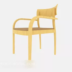 Home Solid Wood Lounge Chair 3d model
