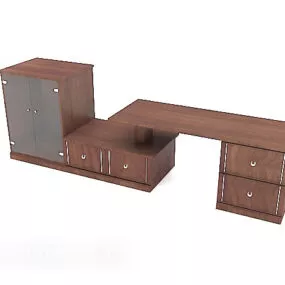 Home Solid Wood Simple Desk Furniture 3d model