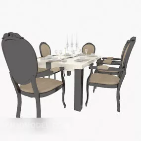 Home Table And Chair Furniture 3d model