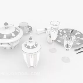 Home Ceramic Tableware Full Sets 3d model