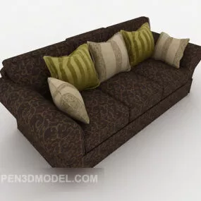 Home Three-person Sofa V1 3d model