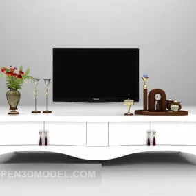 European Home White Tv Cabinet V1 3d model