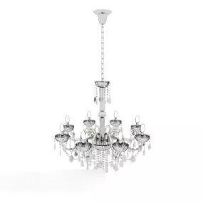 White Crystal Classic Chandelier 3d model