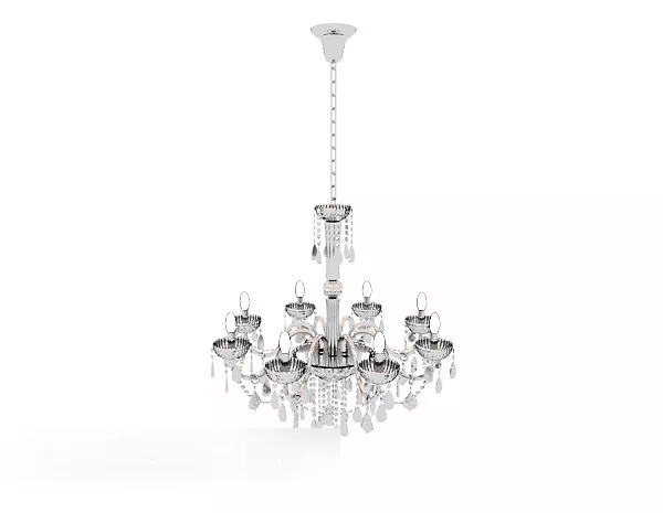 White Crystal Classic Chandelier 3d model White Crystal Classic Chandelier 3d model