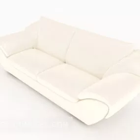 Home White Double Sofa 3d model