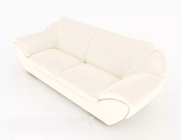 Home White Double Sofa 3d model Home White Double Sofa 3d model