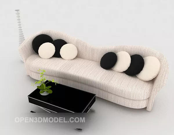 Home White Multiplayer Sofa 3d model Home White Multiplayer Sofa 3d model