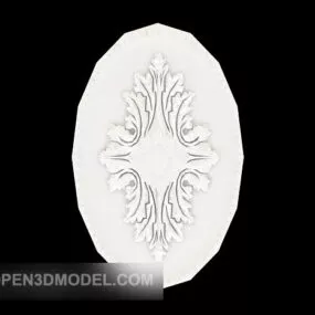 Home White Plaster Lamp Plate 3d model