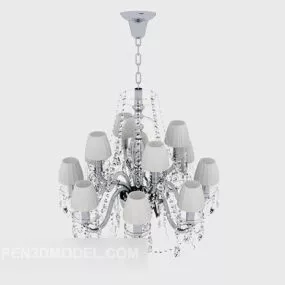 Home White Simple Chandelier 3d model