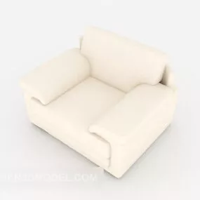 Home White Single Sofa 3d model