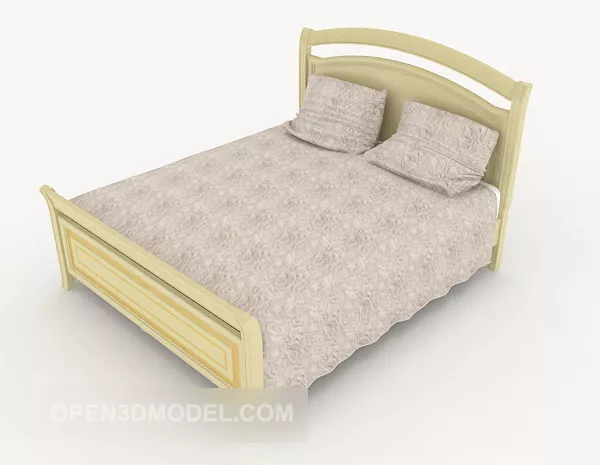 Home Wood Light Purple Double Bed 3d model Home Wood Light Purple Double Bed 3d model