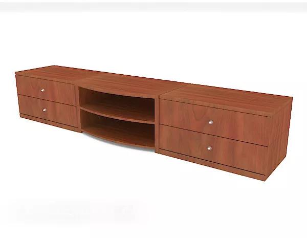 Home Red Wooden Tv Cabinet 3d model Home Red Wooden Tv Cabinet 3d model
