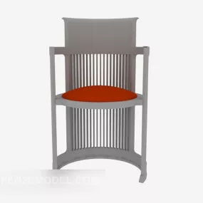 Home Wooden Chair Grey Color 3d model