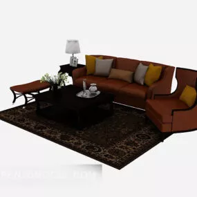 Home Yellow-brown Combination Sofa 3d model