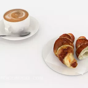 Horn Bag And Coffee Cup 3d model