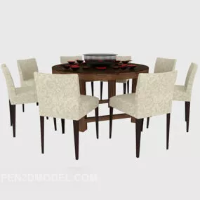 Hot Pot Shop Table Chair Sets 3d model
