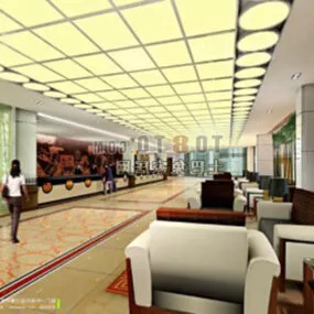 Western Hotel Hall Decoration 3d model