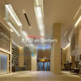 Hotel Lobby Warm Decor 3d model