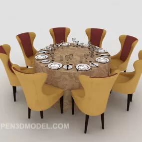 Hotel Multi-seaters Table 3d model