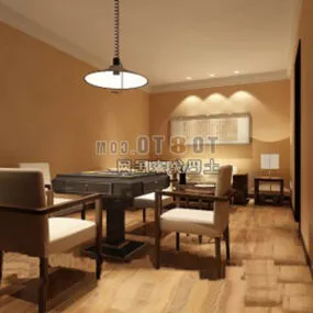 Hotel Room Warm Lighting Style Interior 3d model