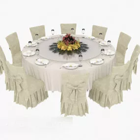 Hotel Round Table Chair V1 3d model