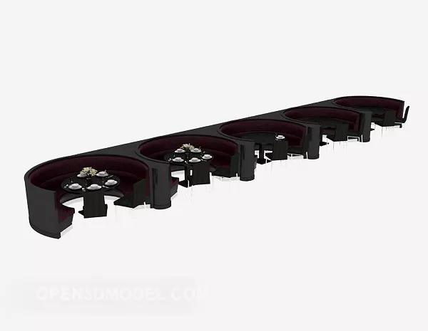 Hotel Table And Chairs 3d model Hotel Table And Chairs 3d model