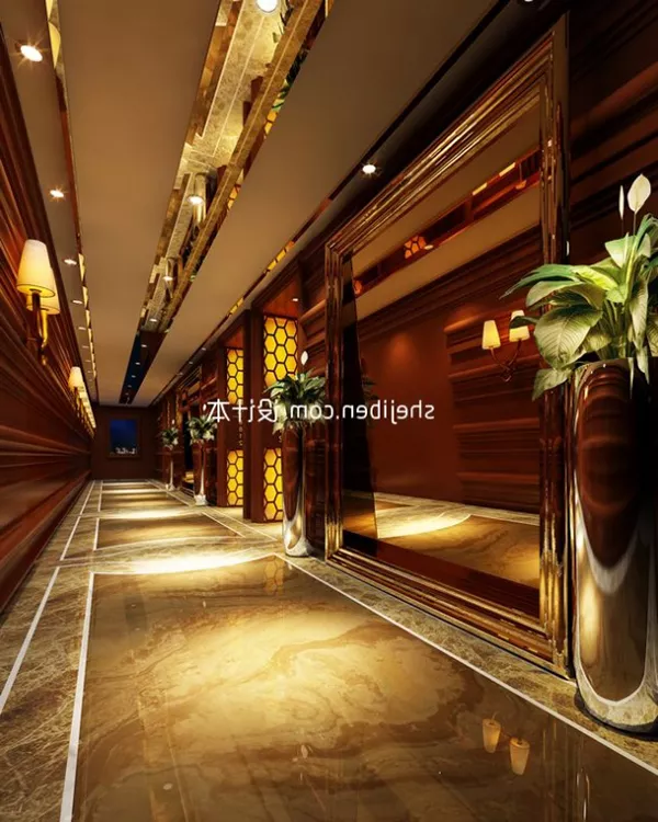 Hotel Room With Wide Windows And Carpet 3d model