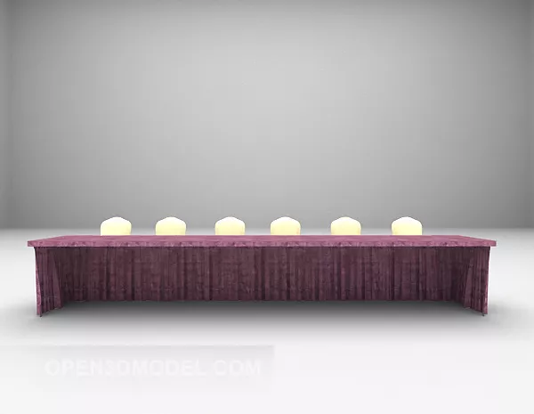 Hotel Conference Table Long Shaped 3d model Hotel Conference Table Long Shaped 3d model