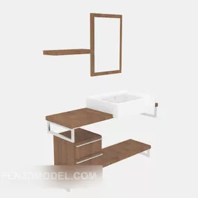 Hotel Bath With Cabinet Furniture 3d model