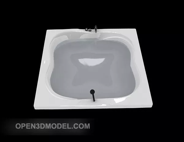 Dual Wash Basin With Wooden Shelf Under 3d model
