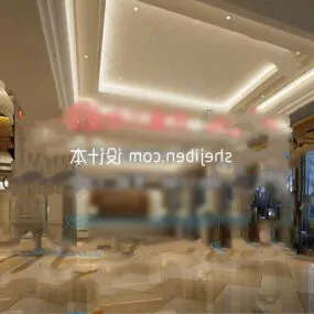 Hotel Lobby Modern Decor 3d model