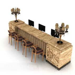 Hotel Lobby Front Desk 3d model