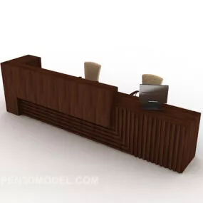 Hotel Lobby Platform Dark Wood 3d model