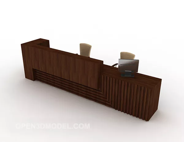 Hotel Lobby With Open Space On Ceiling 3d model