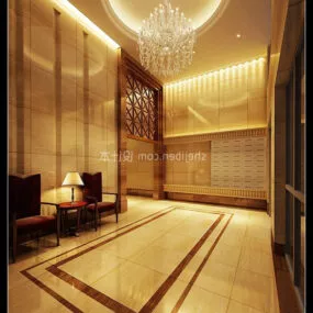 Hotel Waiting Hall Interior 3d model