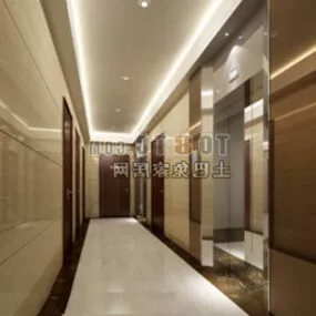 Hotel Room Corridor Modern Interior 3d model