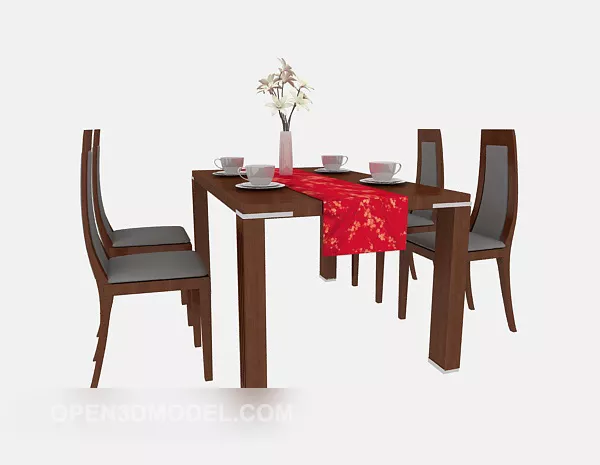 Hotel Table Chair Dinning Set 3d model Hotel Table Chair Dinning Set 3d model