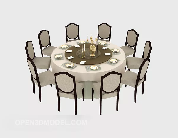 Hotel Table And Table Chair 3d model Hotel Table And Table Chair 3d model