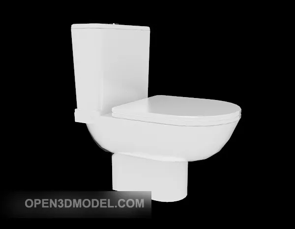 Old Flush Toilet Bowl 3d model