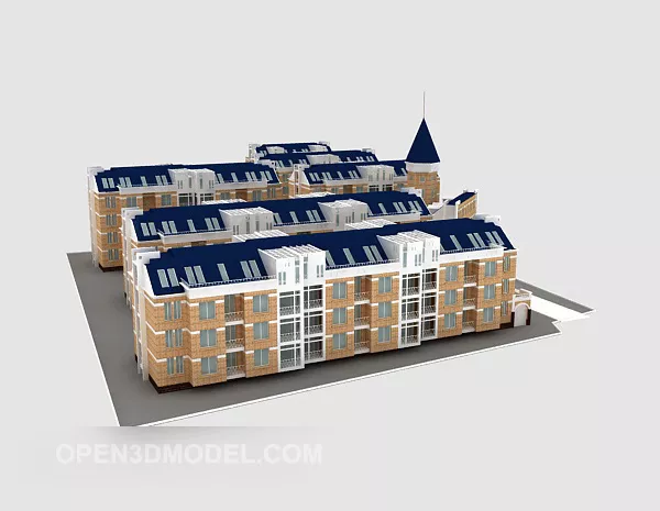 Mediterranean Village Building 3d model