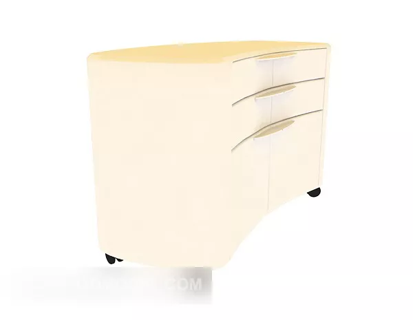 Yellow Solid Wood Locker 3d model Yellow Solid Wood Locker 3d model