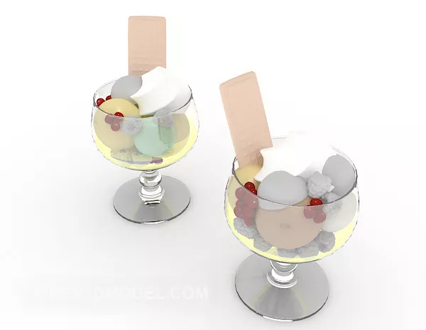 Ice Cream Glasses 3d model Ice Cream Glasses 3d model