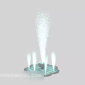 City Square Water Fountain 3d model