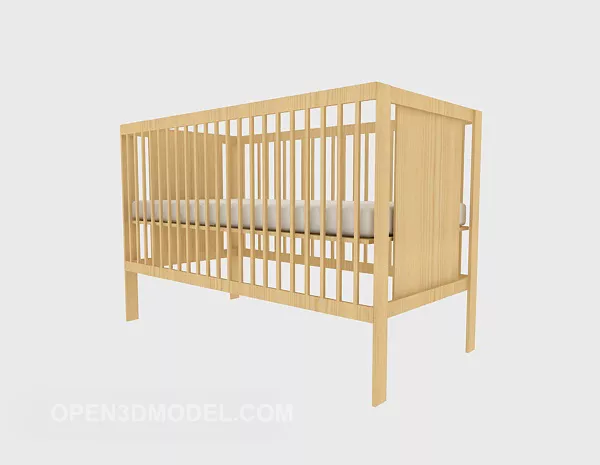 Infant Bed Wooden 3d model Infant Bed Wooden 3d model