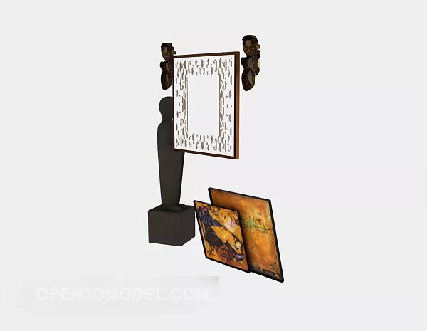 Decorative Photo Frame Black Glass 3d model