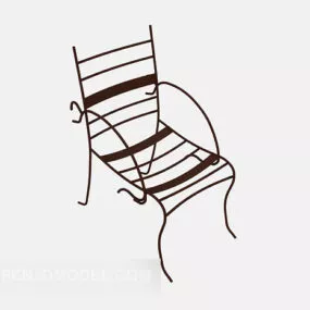 Outdoor Garden Iron Chair 3d model