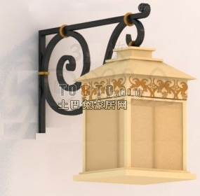 Iron European Wall Lamp 3d model