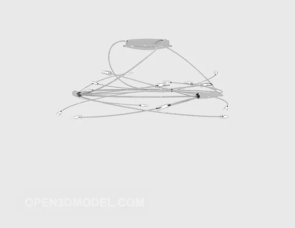 Iron Chandelier Stylized Wire Style 3d model Iron Chandelier Stylized Wire Style 3d model